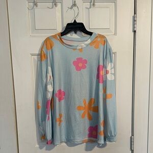 Blue flower shirt women’s sizeXL